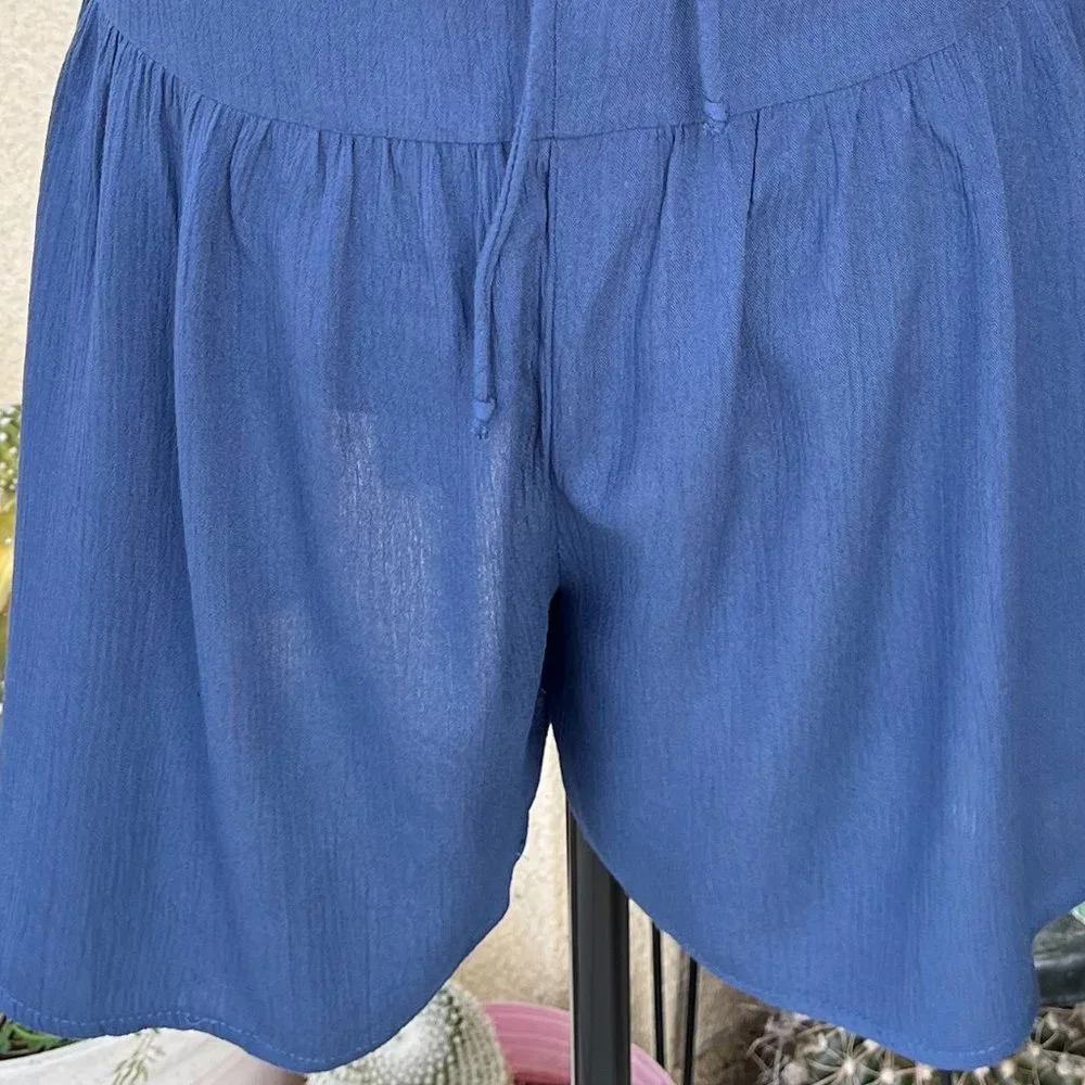 Xhilaration Blue Embroidered Romper Women Size Medium - Picture 10 of 13